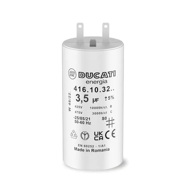 Lot de 2 Condensateurs 3,5 uF pour Moteur de Volet Roulant Somfy | Durée de Vie 10 000 Heures | Condensateur Cylindrique Ducati - 2
