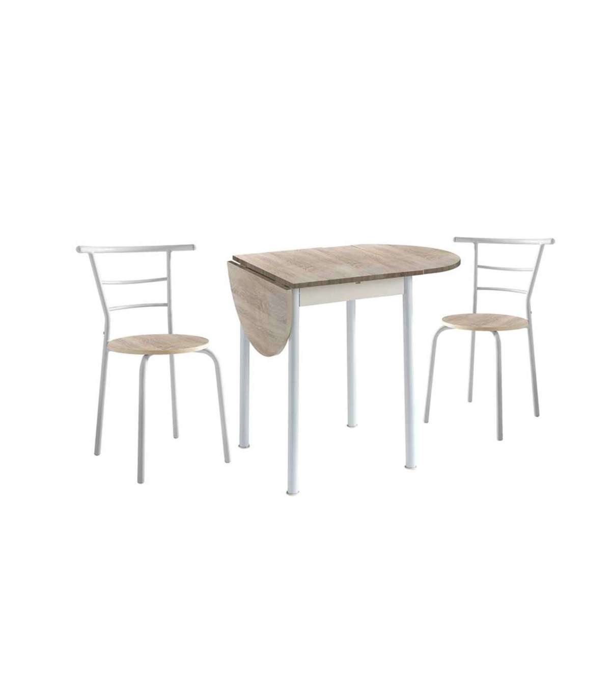 Pdcor Conjunto Mesa Extensible Y 2 Sillas Para Cocina Y Comedor Blanco , Leroy Merlin