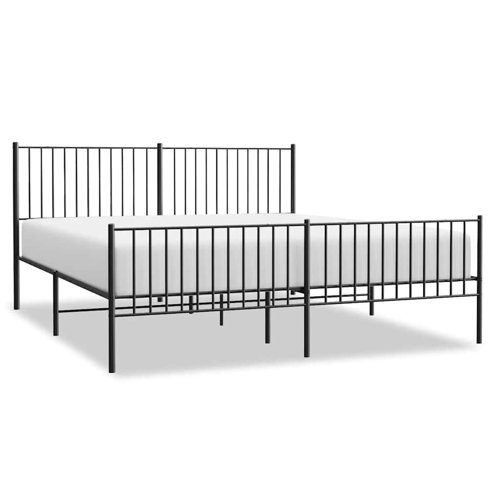 Łóżko Metalowe Czarne Rama Łóżka Ze Stelażem Do Sypialni Pokoju 183x213