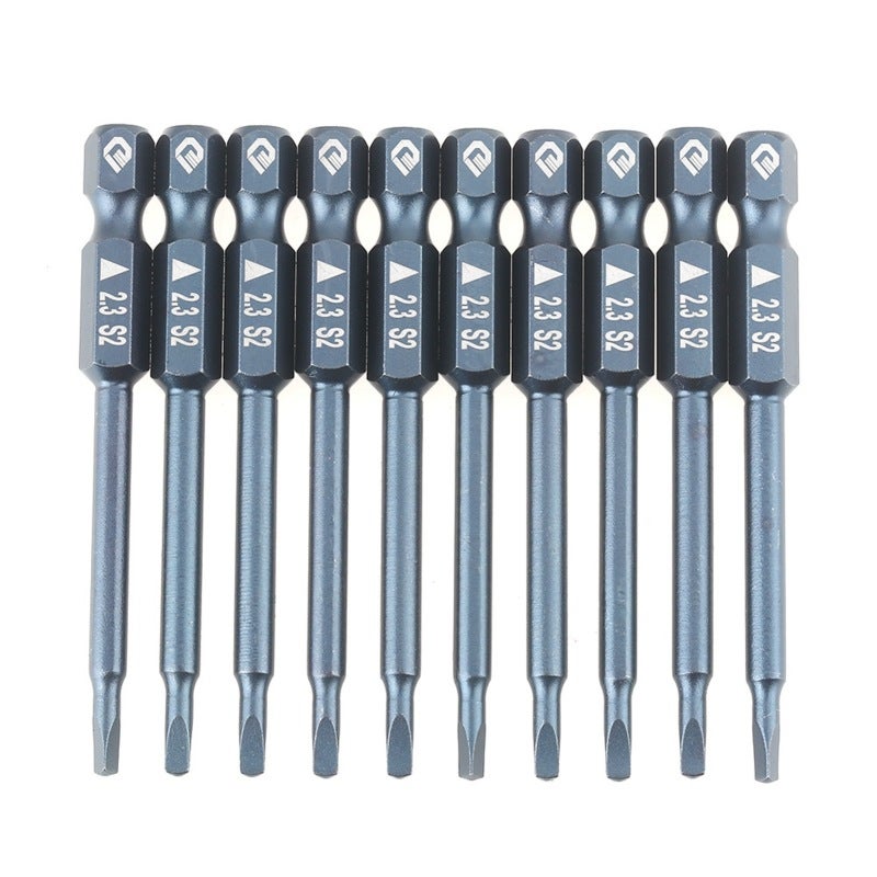 Jeu de 10 embouts de tournevis triangulaires en acier allié S2 65 mm 2 ...