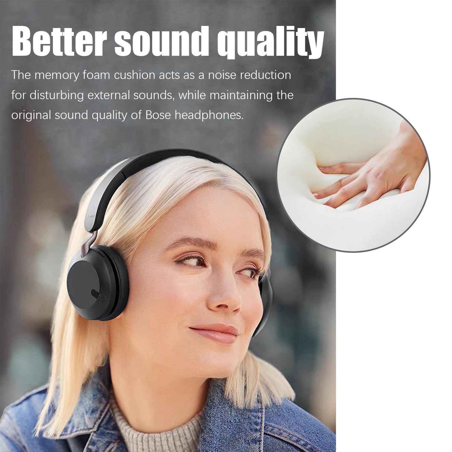 Coussinets pour casque Jabra Elite 45H / Jabra Evolve2 65 - 1 paire Black Jabra Elite 45H / Jabra Evolve2 65 - 6