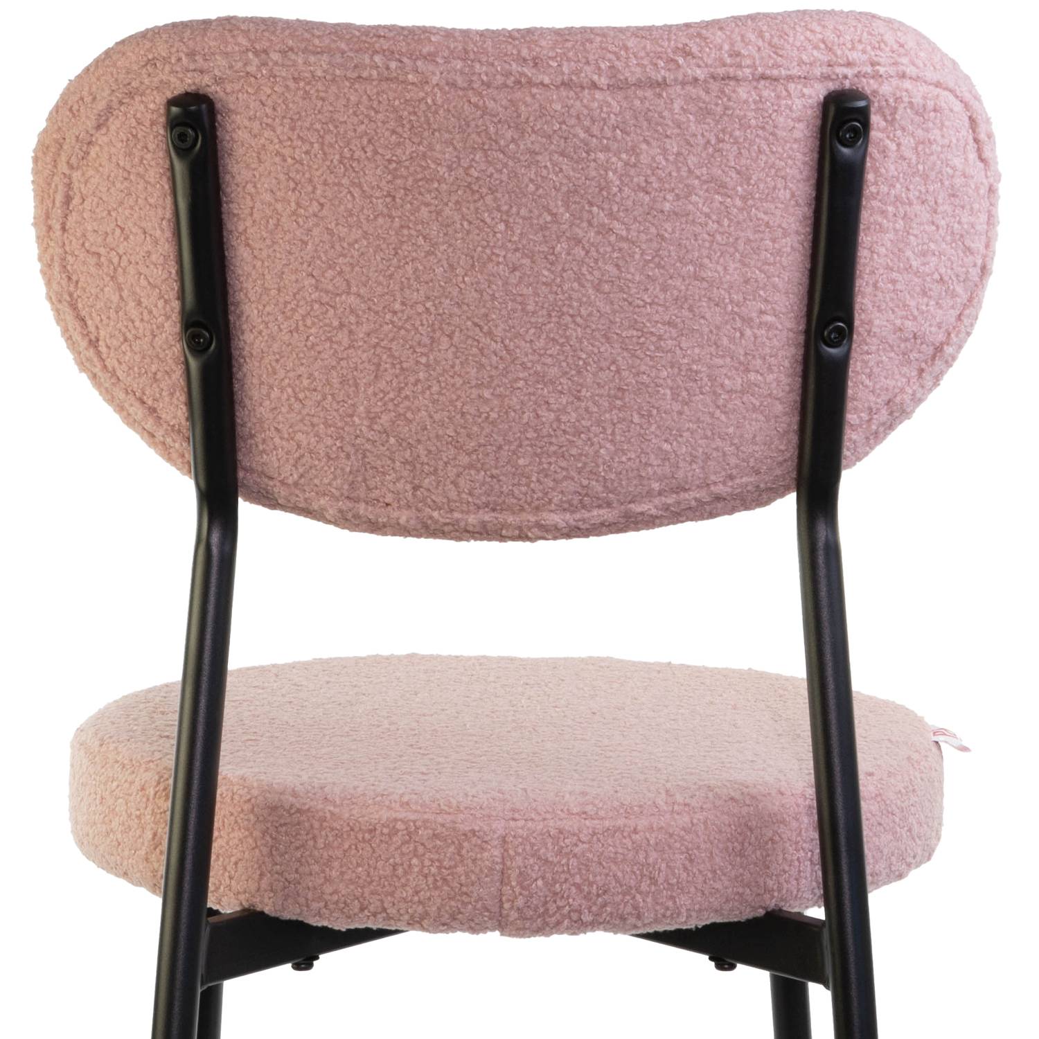 Marvin Sedia Chicago Teddy con Struttura in Metallo Nero Seduta Imbottita in Morbido Cotone Bouclé di Design Moderno per Casa Ufficio - 4