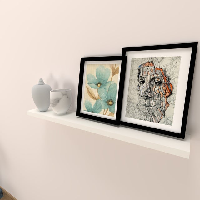HENOR Étagère murale en bois 90x15x2.5 cm Supporte jusqu'à 30 kg Blanc
