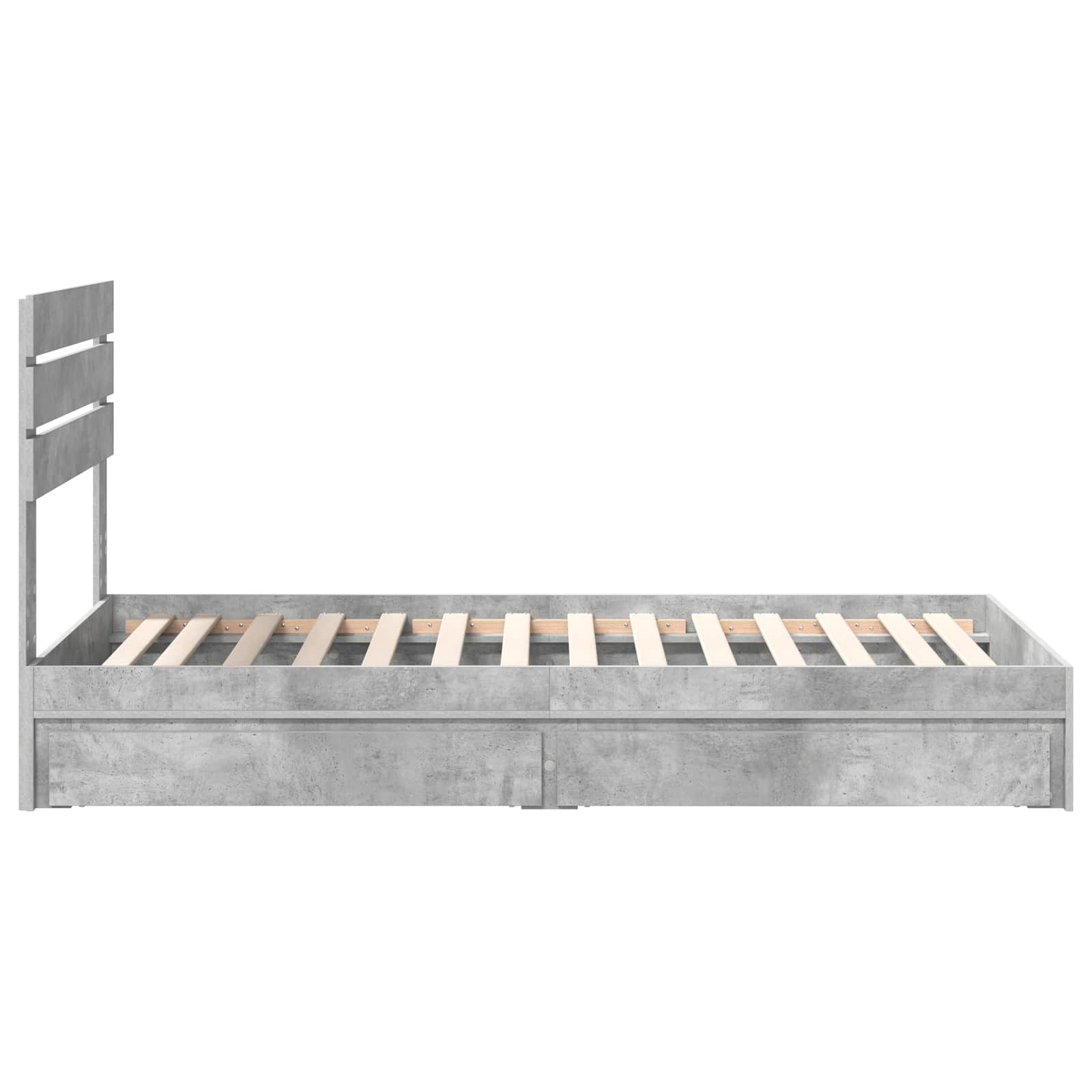 Lit de rangement Gris béton 90 x 190 cm panneau de bois - 9