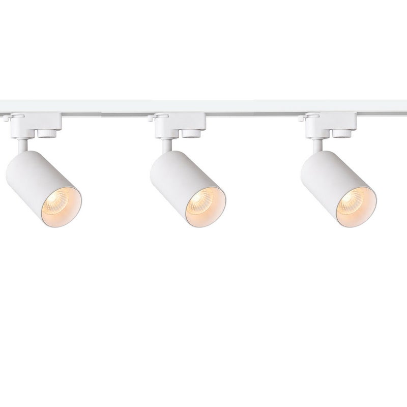 Zestaw Szynoprzewód 2m biały + 3x Lampa MALGA T White + Końcówka zasilająca biała + Zaślepka biała EDO