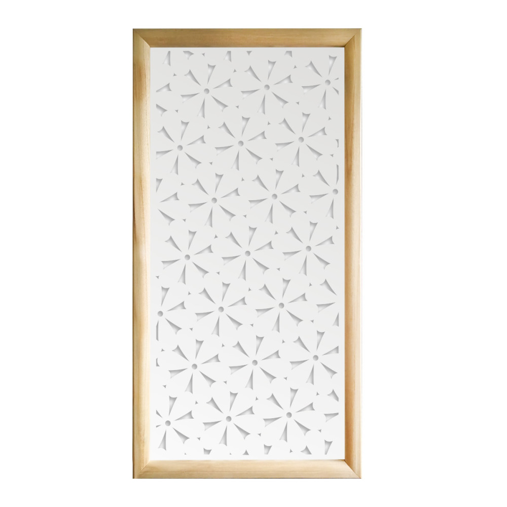 Daisy - módulos decorativos rectangulares de madera y pvc - medida 47x94 cm - espesor 47mm - color interior blanco