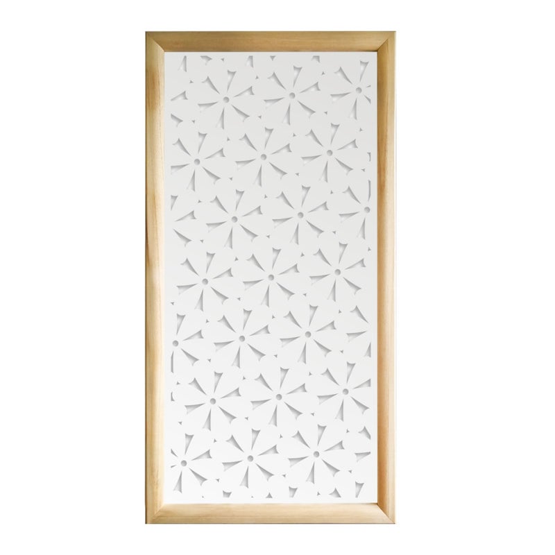 DAISY - Prostokątne moduły dekoracyjne z drewna i PVC - Rozmiar 47x94 cm - Grubość 47 mm - Kolor wewnętrzny BIAŁY