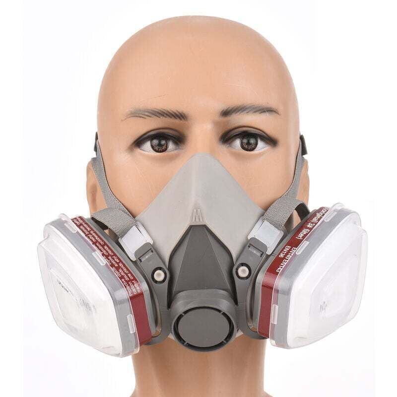 Demi masque respiratoire réutilisable 6200 avec lunettes pour peinture, vapeur organique, soudage, polissage, travail du bois - 4