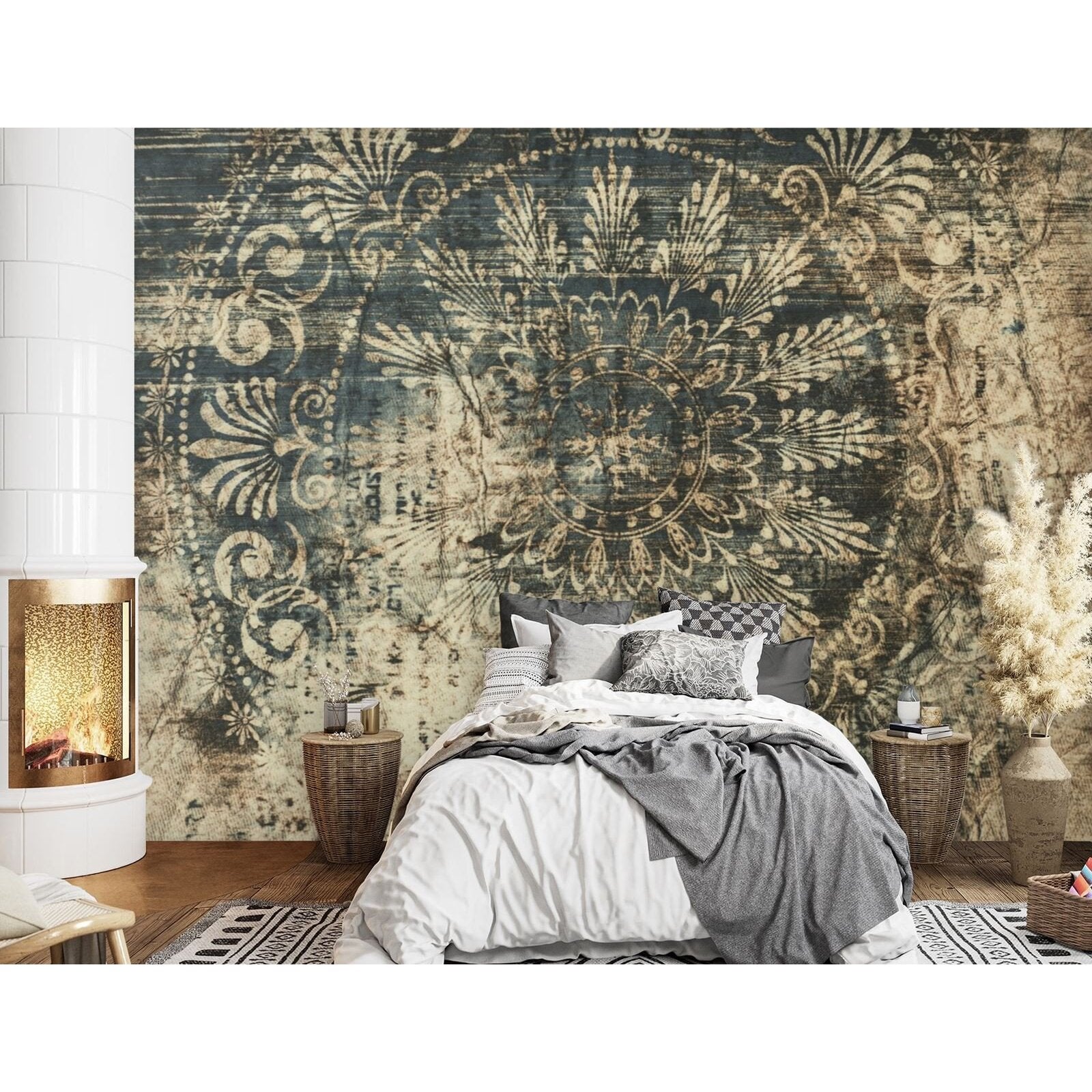 Papier peint ornement vieilli - 300 x 210 cm - 2