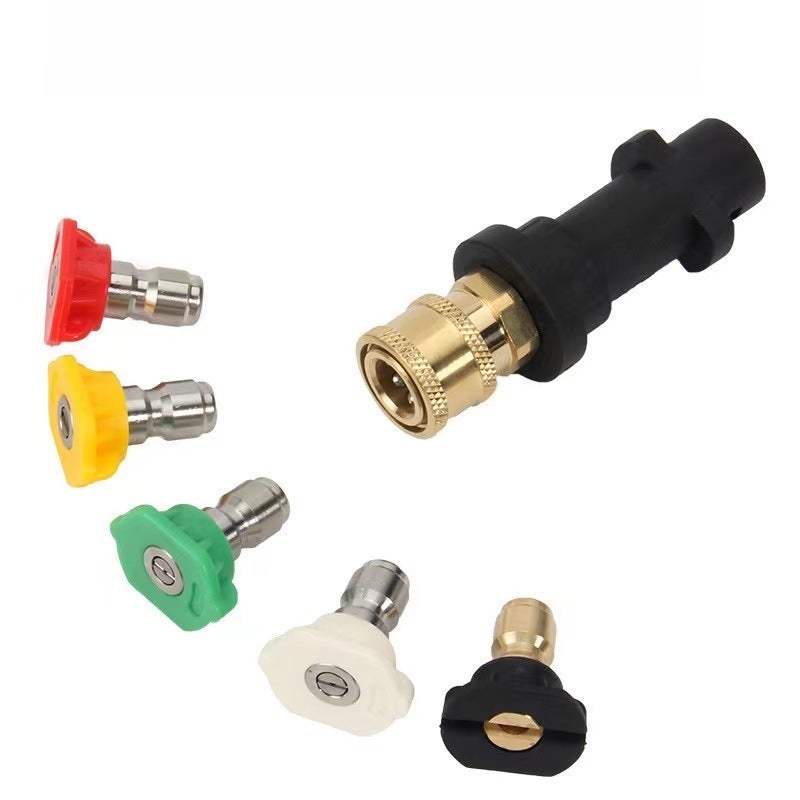 Adapter do myjki ciśnieniowej Karcher K2-K7, podłączany do szybkozłączki 1/4", z 5 dyszami do myjki ciśnieniowej