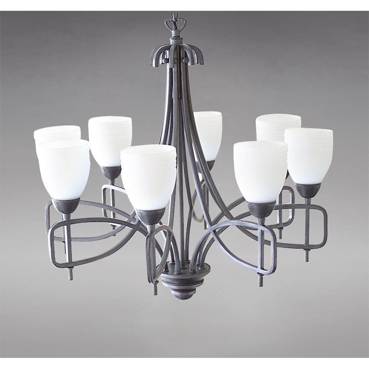 Suspension Ortona 8 Ampoules marron/verre opal - 2