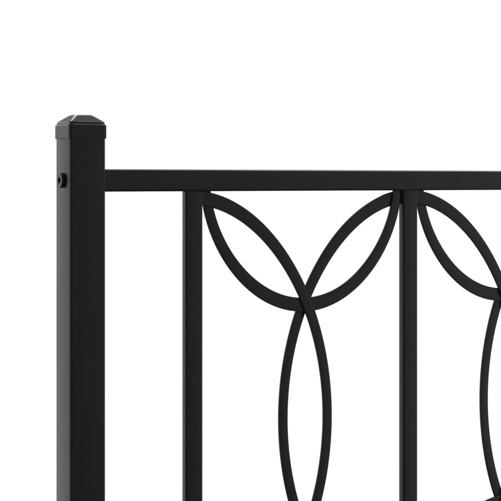 Estructura cama sin colchón con cabecero metal negro 100x200 cm vidaXL - 7