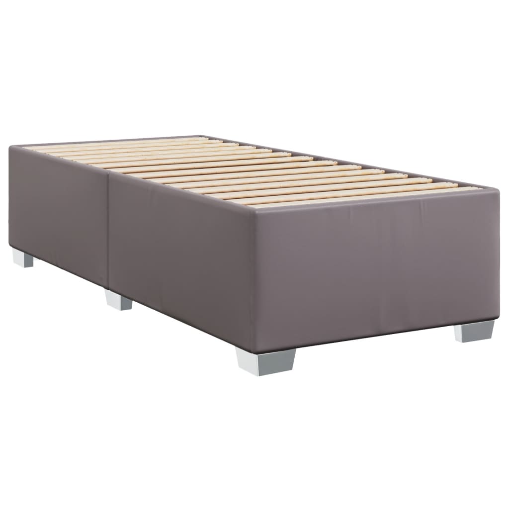 Cadre de lit sans matelas gris en similicuir, pour la chambre, 100 × 200 cm - 3