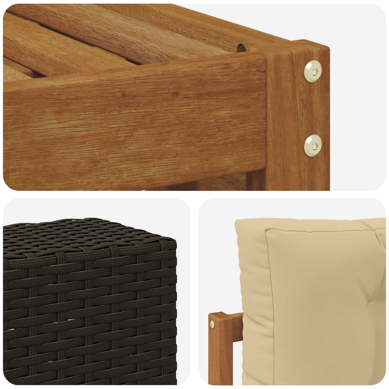 Ensemble de canapés d'extérieur 7 pc naturel et beige - 7
