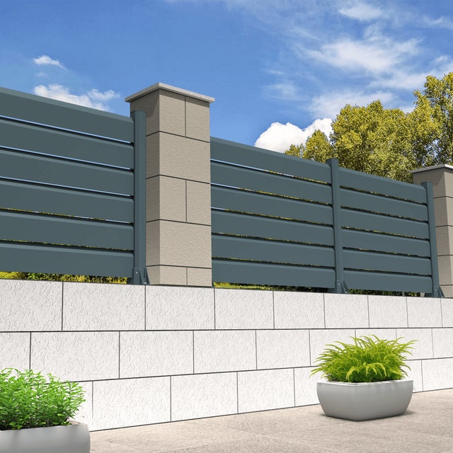 Clôture brise-vue 7 lames L 1911 x H 1022 mm (Gris anthracite RAL 7016)