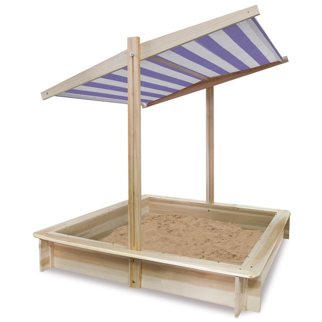 Wickey Bac à Sable Avec Couvercle Flip – 120x125 Cm – Bois Imprégné – Couvercle Convertible En Banc – Jardin Enfant