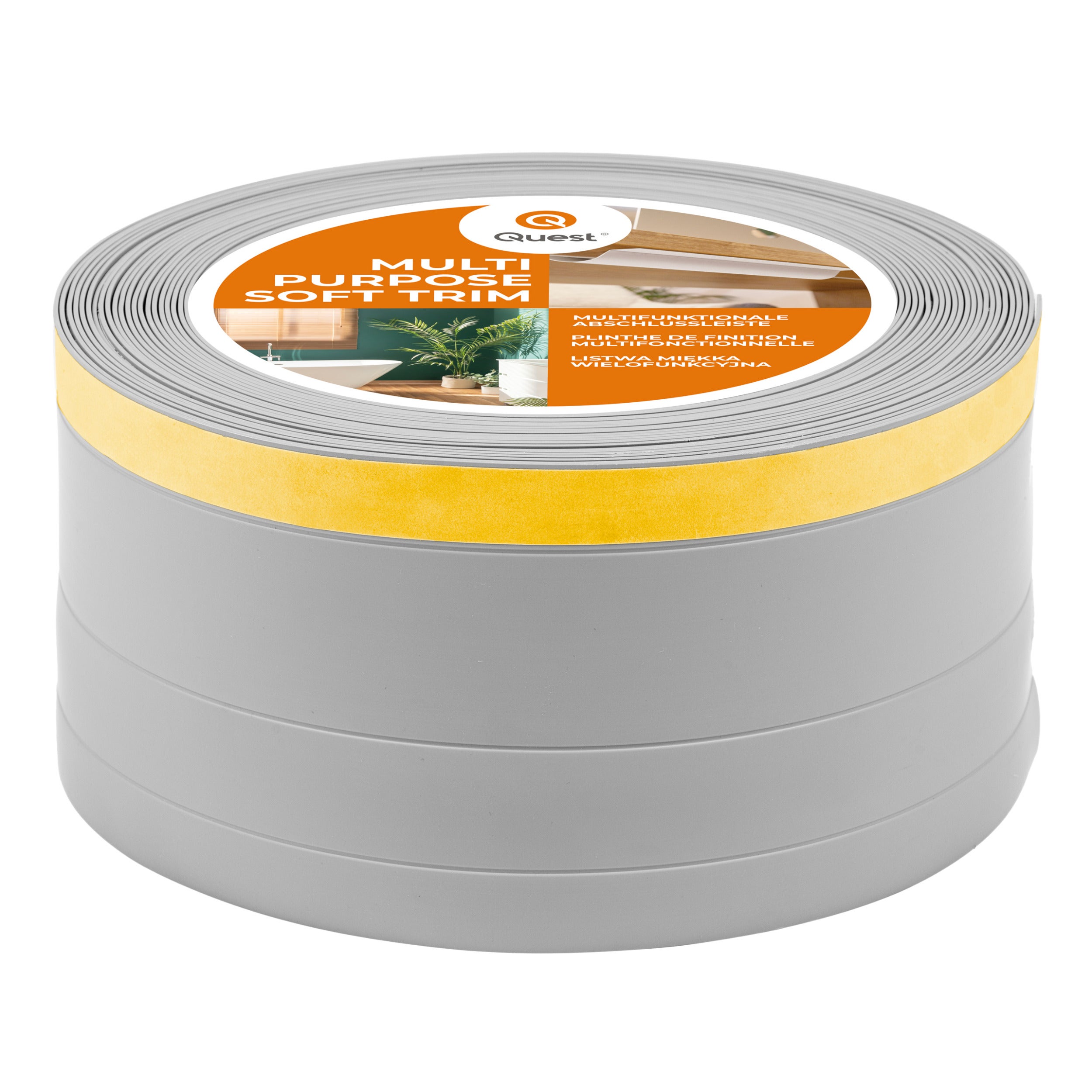 Listwa wykończeniowa PVC 4w1 samoprzylepna 120 mm - elastyczna, uniwersalna - 10 m, szara