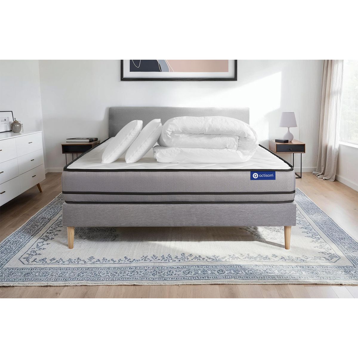 Pack Matelas Actimemo night Mémoire de forme Ep 20cm Sommier — free download