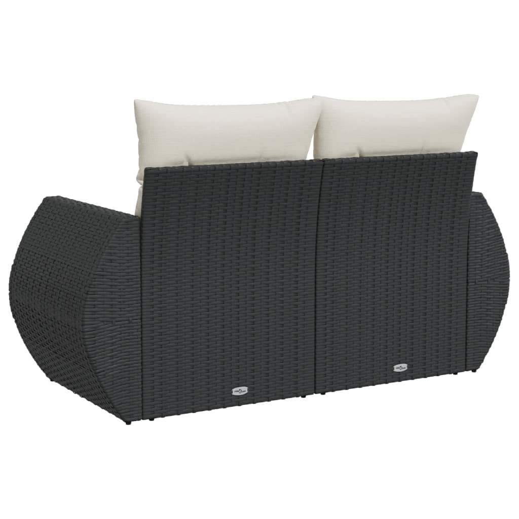 Salon bas de jardin en Rattan synthétique Noir 2 personnes - 6