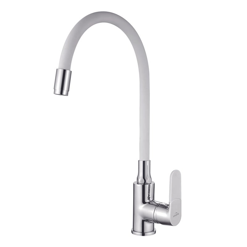 Bateria kuchenna Invena Samba z elastyczną wylewką biały