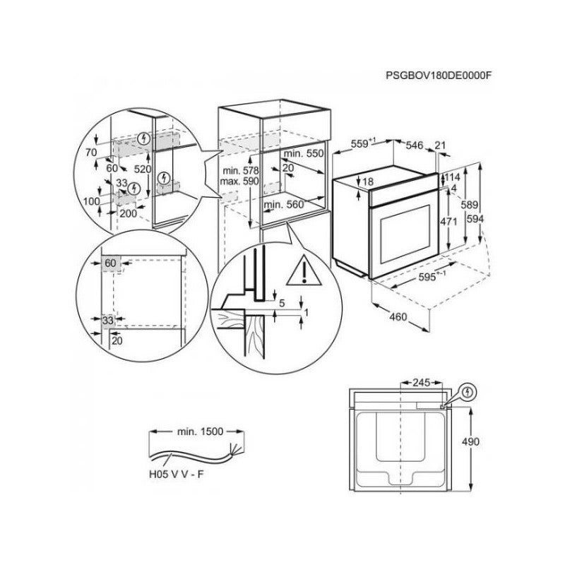 Chaleur tournante 71L AEG 3500W 59.5cm, FOAEBPE742320M - 4