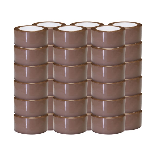 Ruban adhésif d'emballage polypropylène havane 28µ - rouleau adhésif marron 48 mm x 100 m - Carton de 36