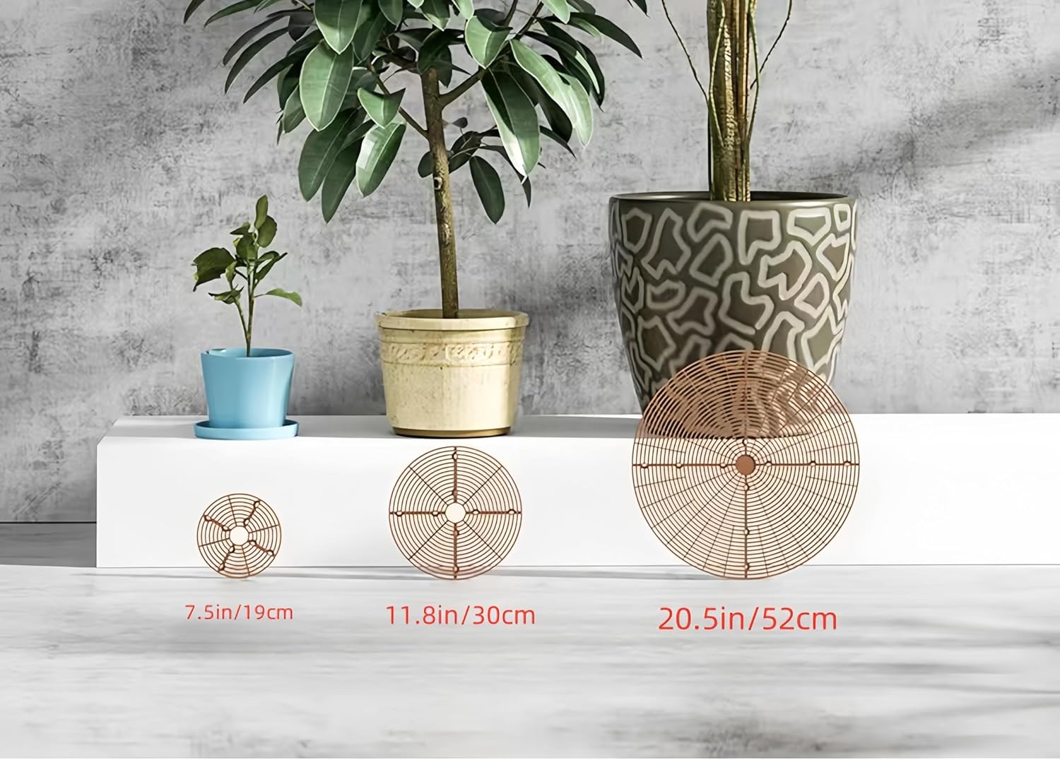Grille Pour Pot de Plantes, 4 Pièces Couvercle de Pot de Fleurs à Grille Découpable 30cm Grille en Plastique Protecteur de Fleur Pour Plante Cat Digging Stopper Baby Safety Plant Grid Pot