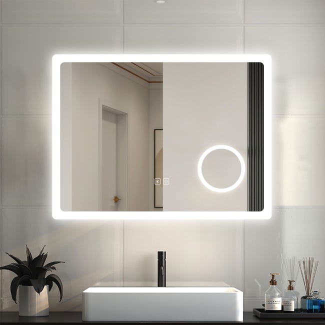 Specchio Rotondo Da Bagno Controluce LED 60x60cm Con Illuminazione Okr076 Con Interruttore Freddo Bianco 88224729 Specchio Rotondo Da Bagno Controluce LED 60x60cm Con Illuminazione Okr076 Con Interruttore Freddo Bianco 88224729