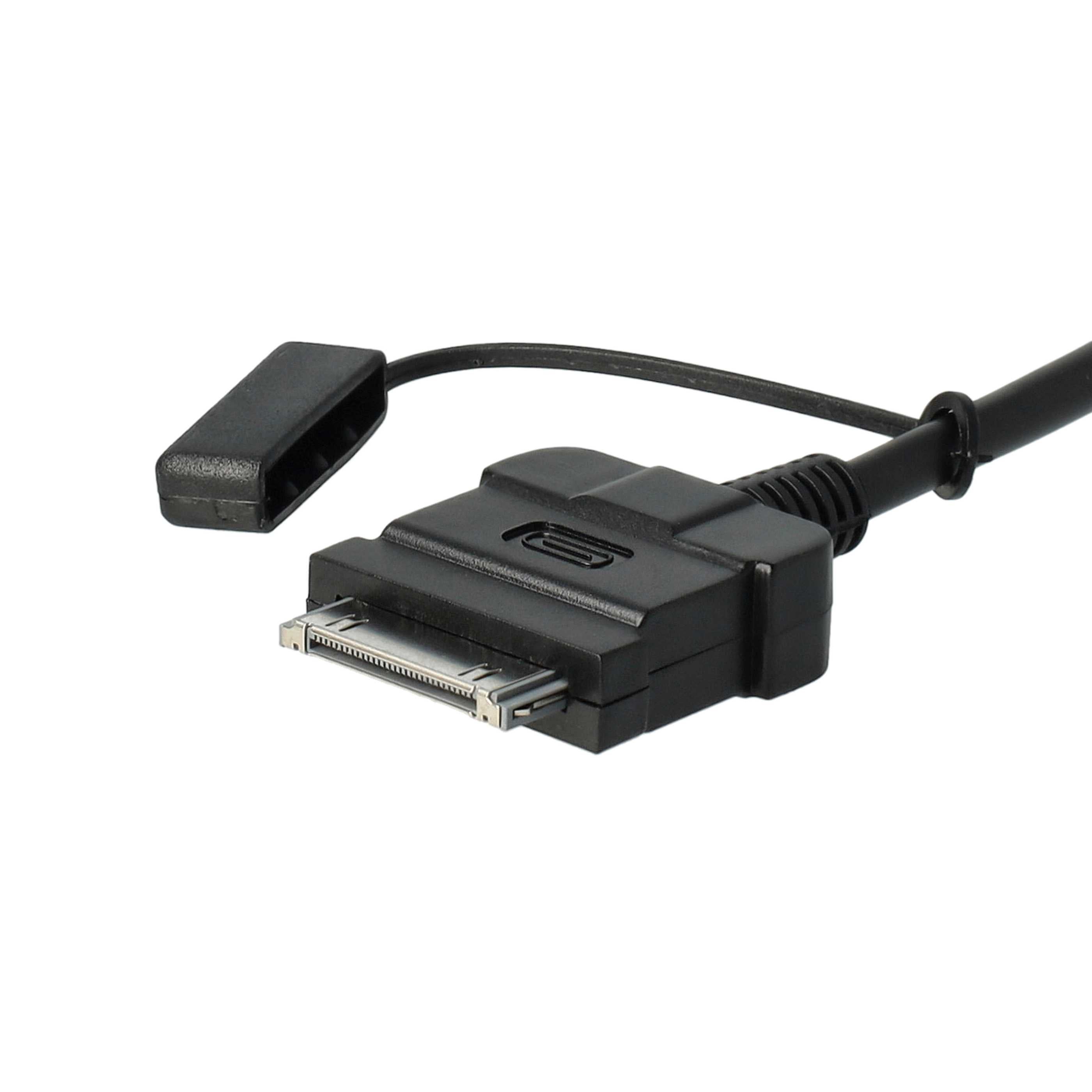 vhbw Câble adaptateur de ligne AUX Radio compatible avec Hyundai de l'année de fabr. 2009+ Genesis, SantaFe, Sonata, Veracruz voiture, véhicule - USB - 5