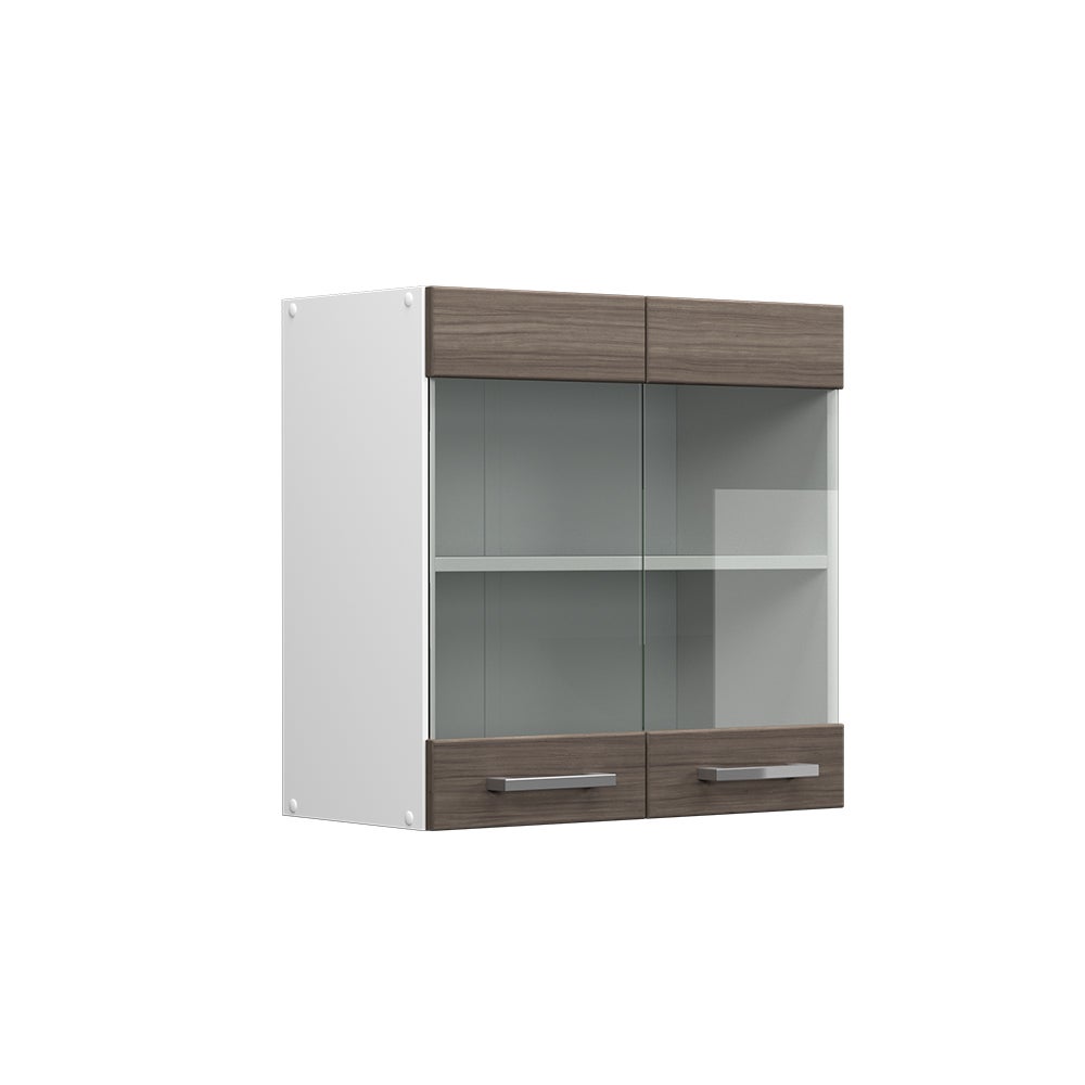 Vicco Szklana szafka kuchenna R-Line, Szlachetna szarość, 60 cm