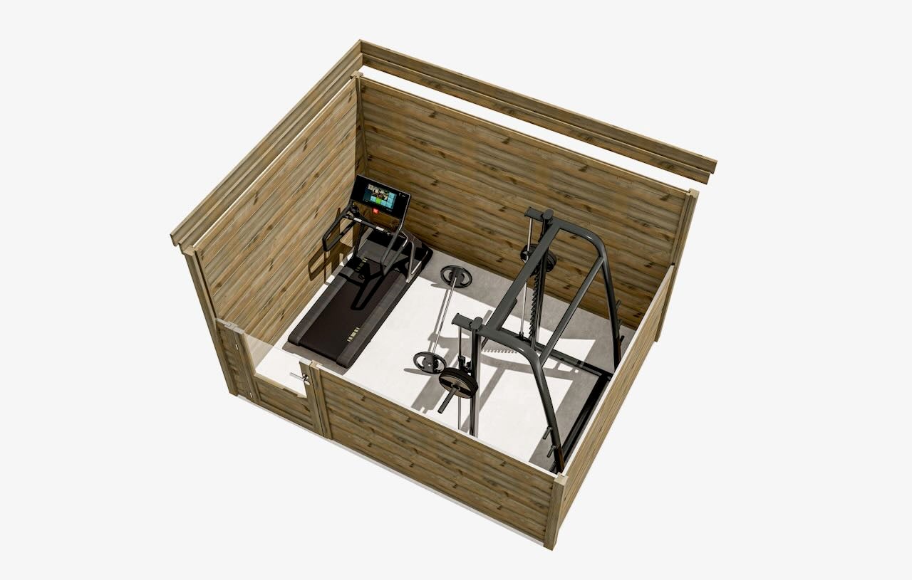 ABRI DE JARDIN bois Pin traité autoclave 27mm - 4,34x2,64m / 11,5m2 - Bac acier - Abri Français - 5