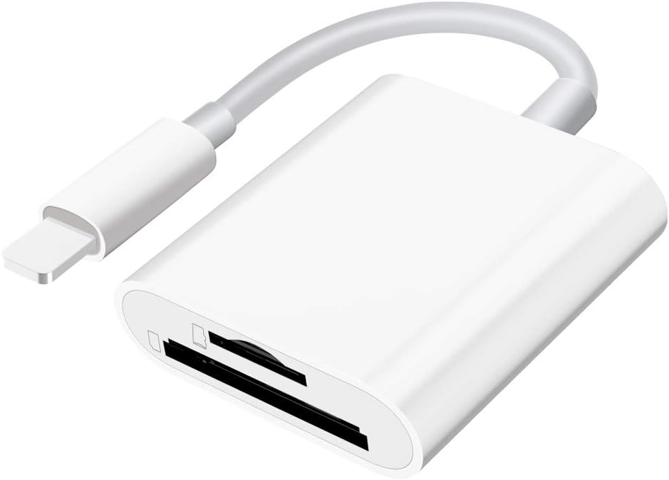 Lettore Di Schede Sd Per IPhone IPad, 2 In 1, Adattatore Per Lettore Di Schede Di Memoria, Visualizzatore Di Schede Con Slot Per Schede SD E TF, Plug And Play Lettore Di