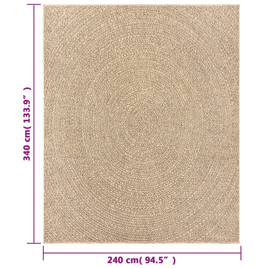 vidaXL Tapis ZIZUR 240x340 cm aspect de jute intérieur et extérieur - 7