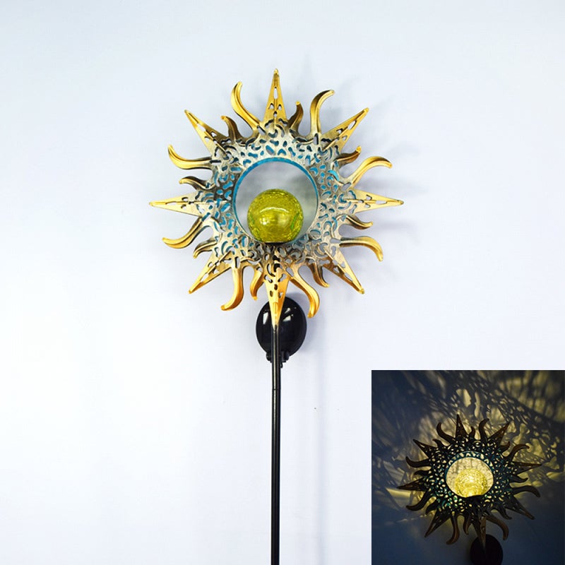 Lampy ogrodowe LED zasilane energią słoneczną, dekoracyjne oświetlenie zewnętrzne z żelaza, styl solarny