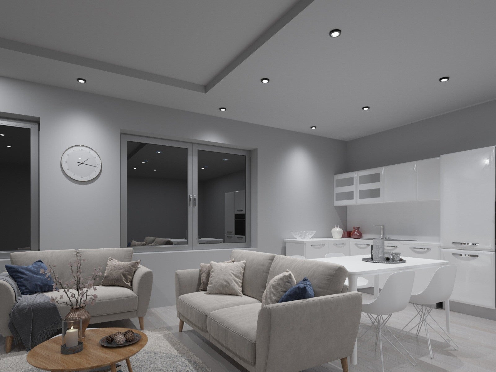 Anneau décoratif noir - Verre - Spot encastrable plafond - Ø60-65mm - 3