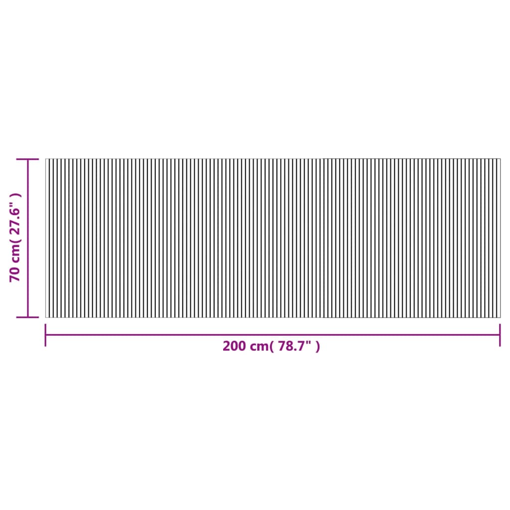 Tapis rectangulaire marron foncé 70x200 bambou - 8