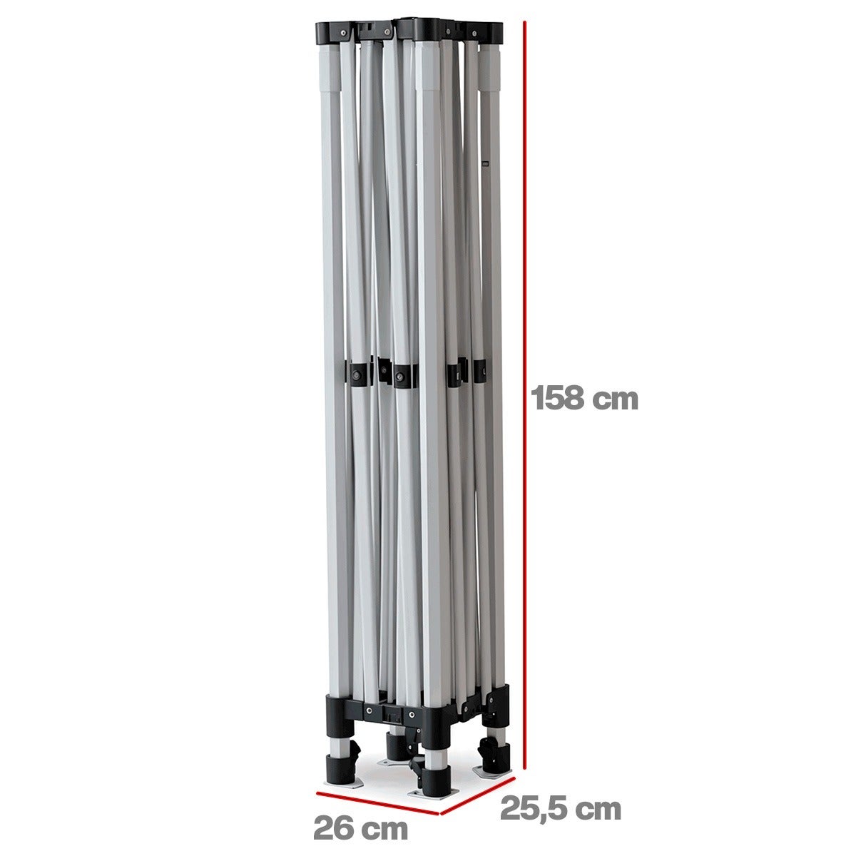 Carpa plegable 3x3m Gris con barras hexagonales - 7