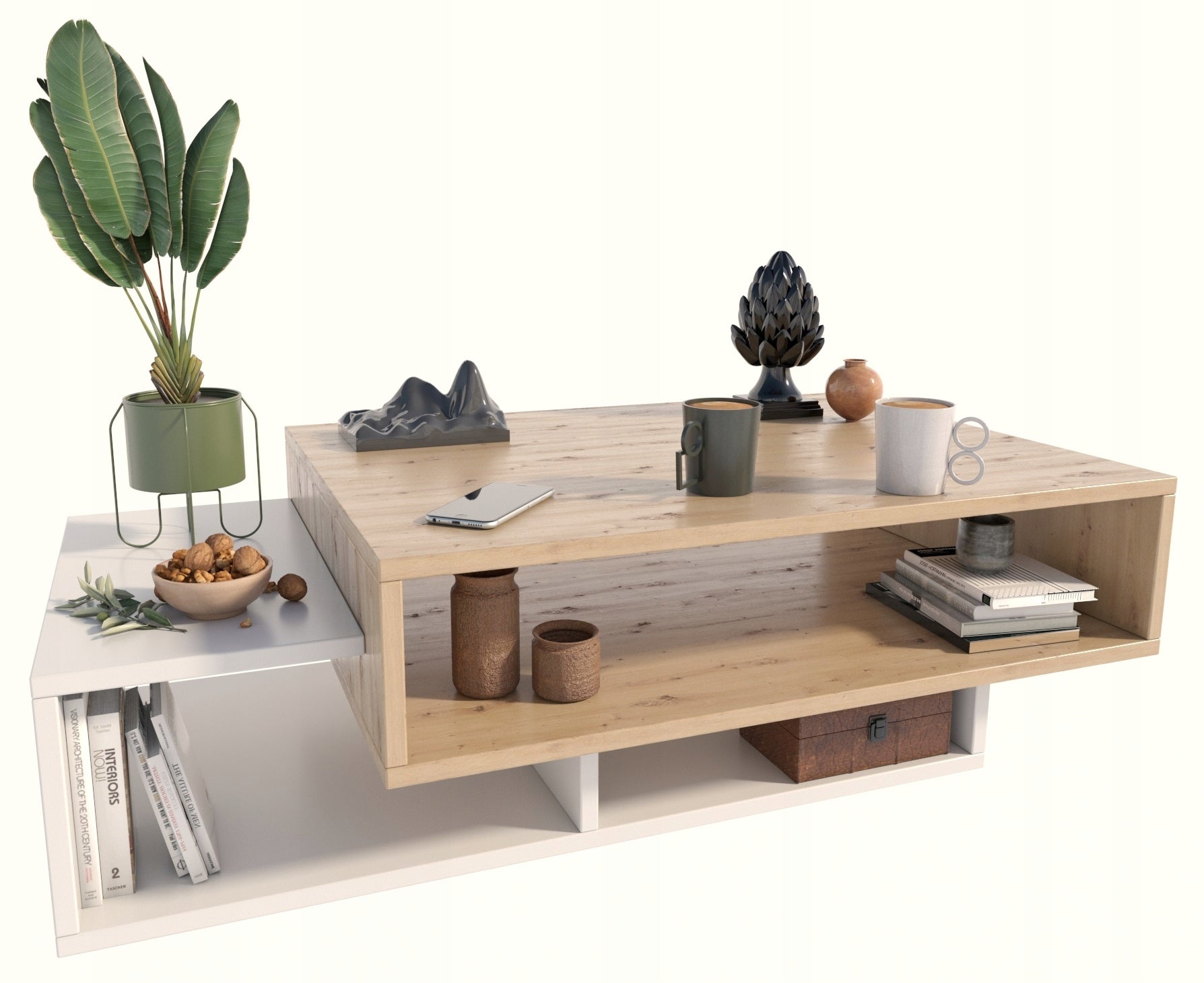 Ława stolik kawowy SARA artisan-biały loft retro - 3
