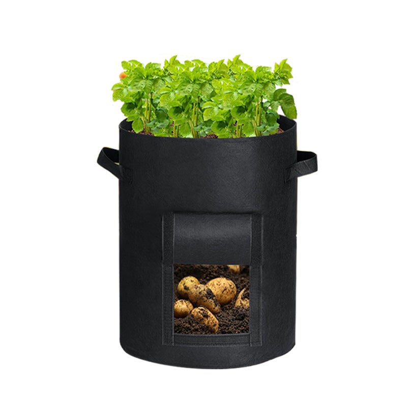 opakowanie 5-galonowych worków do uprawy ziemniaków z klapką, pogrubione worki do uprawy ziemniaków, pomidorów i warzyw (czarne)