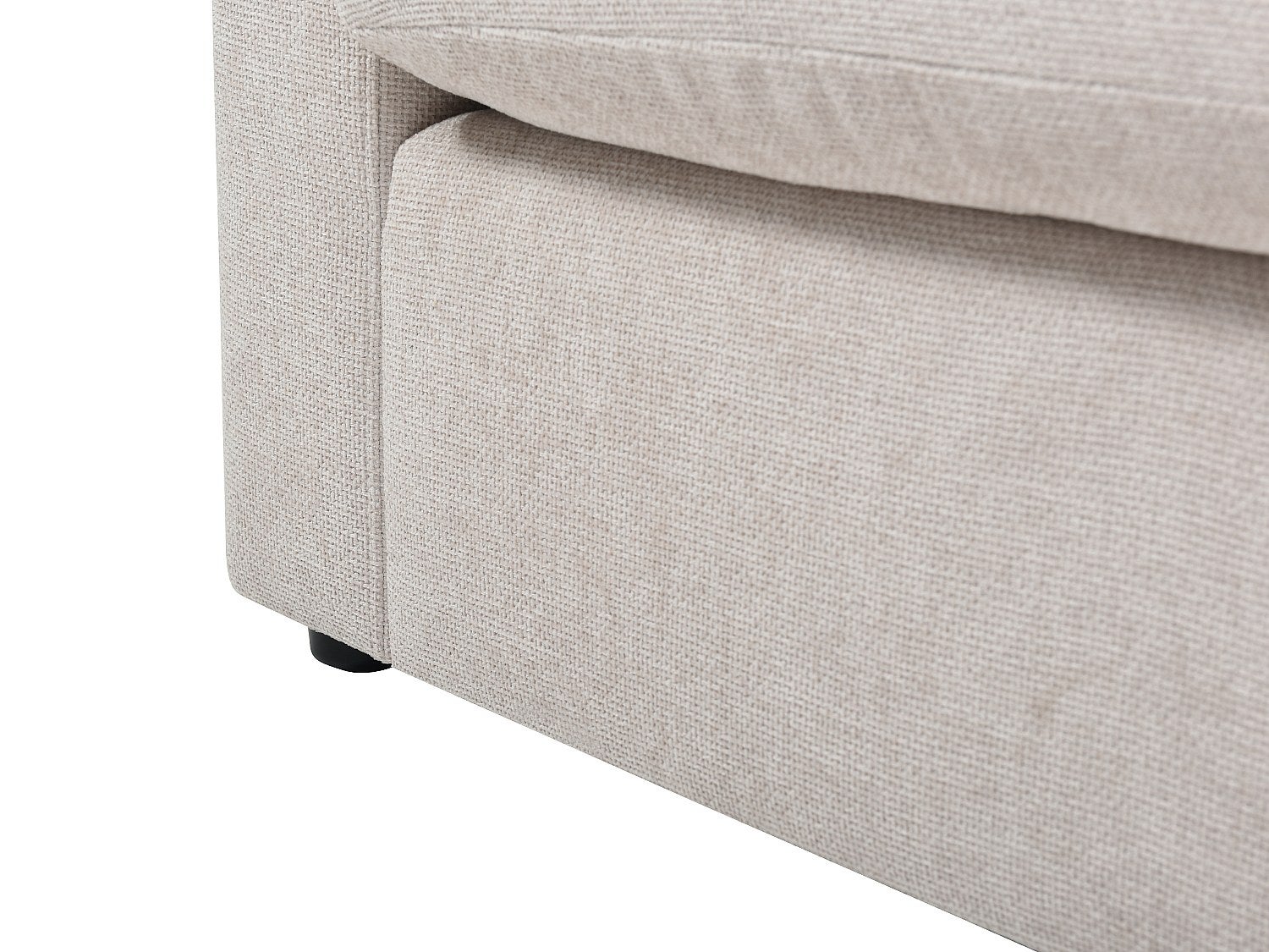 Canapé d'angle gauche en tissu texturé beige TRODANO - 5