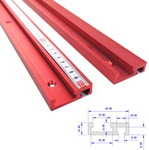 Lot De 2 Rails De Guidage En T En Aluminium 400mm Avec écrous Coulissants M6/M8