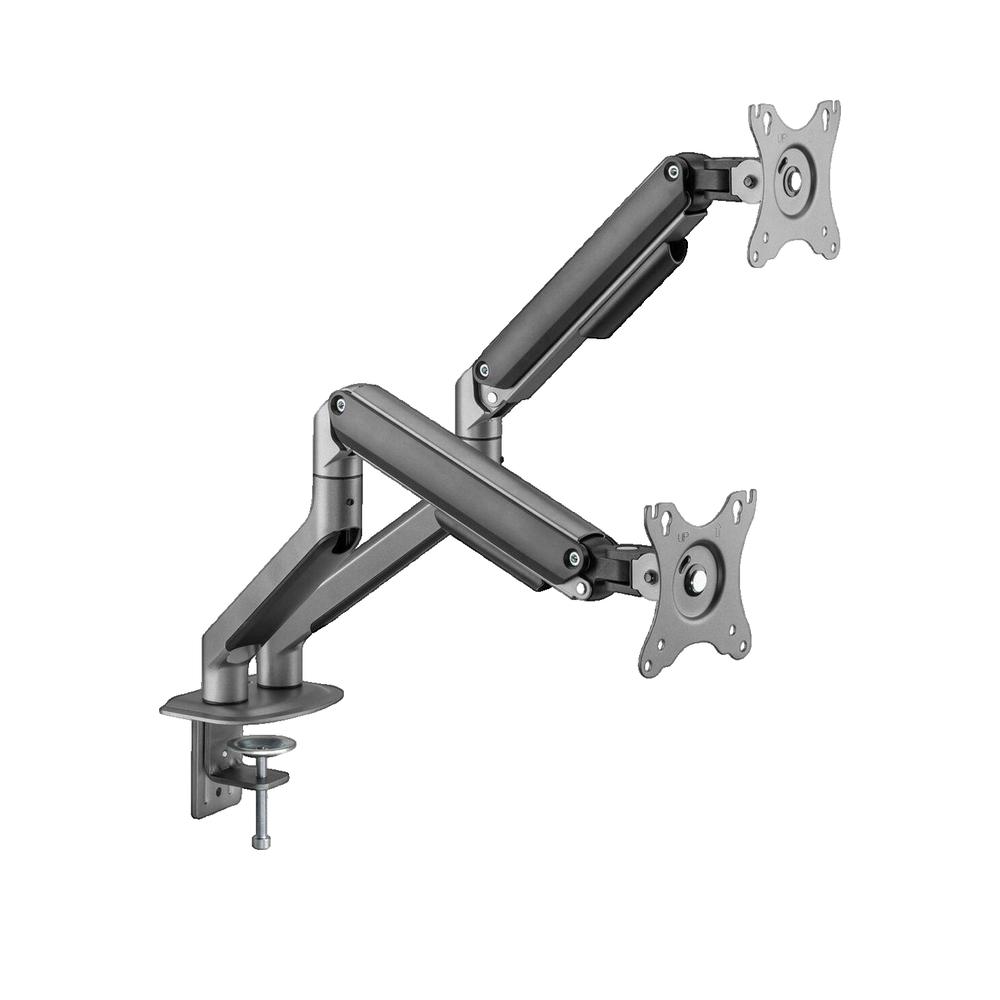Gembird Ma-Da2-05 Brazo Para Monitor Doble Ajustable Para Montaje En Escritorio, 17”-35”, Hasta 10 Kg, Espacial Gris , Leroy Merlin