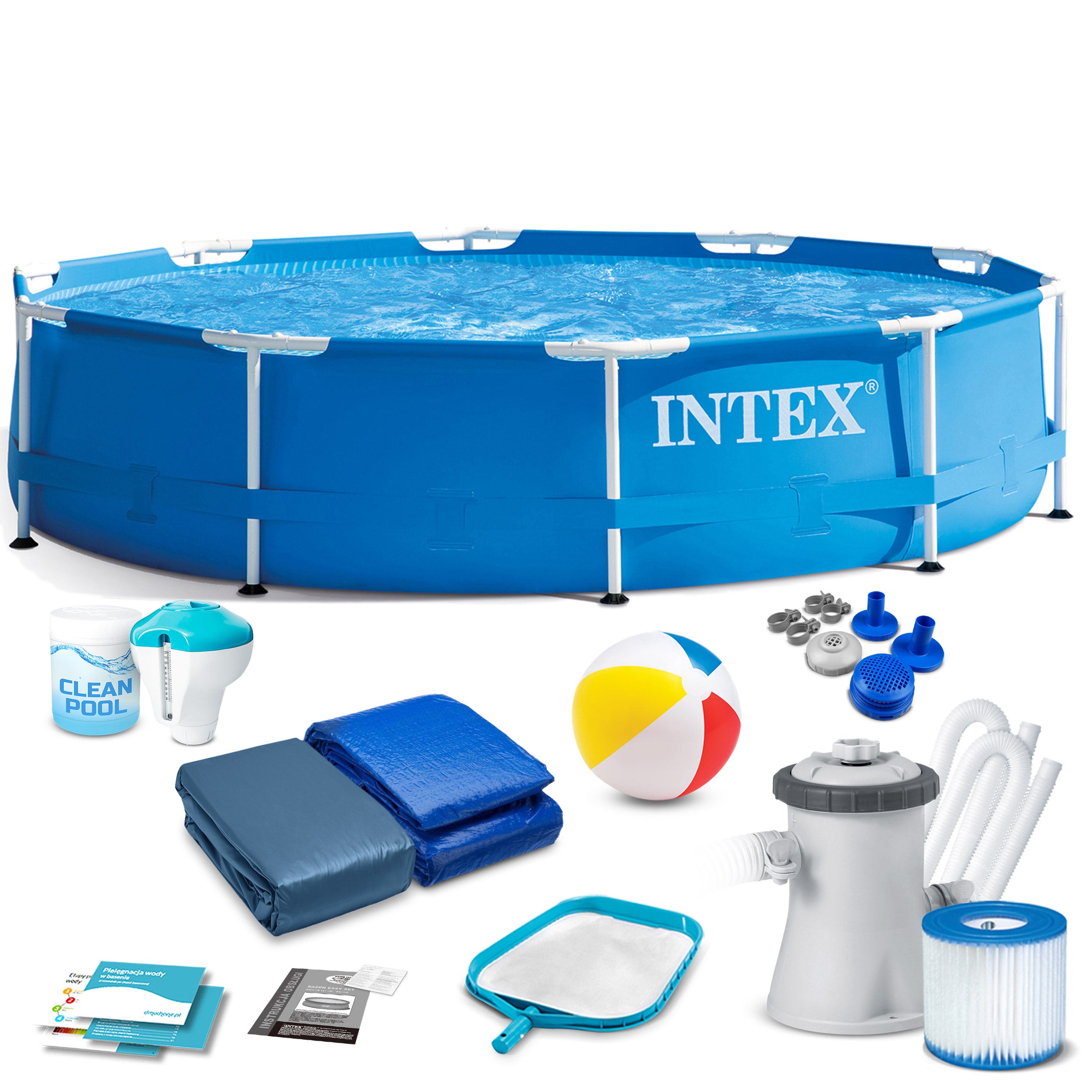 Basen stelażowy Intex 305x76 cm zestaw 15w1 28202