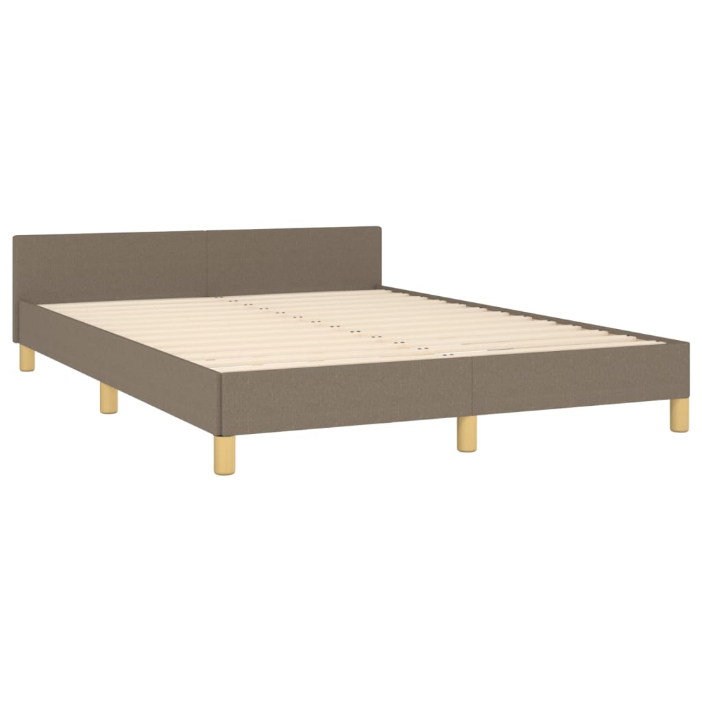 Cadre de lit sans matelas en tissu taupe pour la chambre, 140 × 200 cm - 5