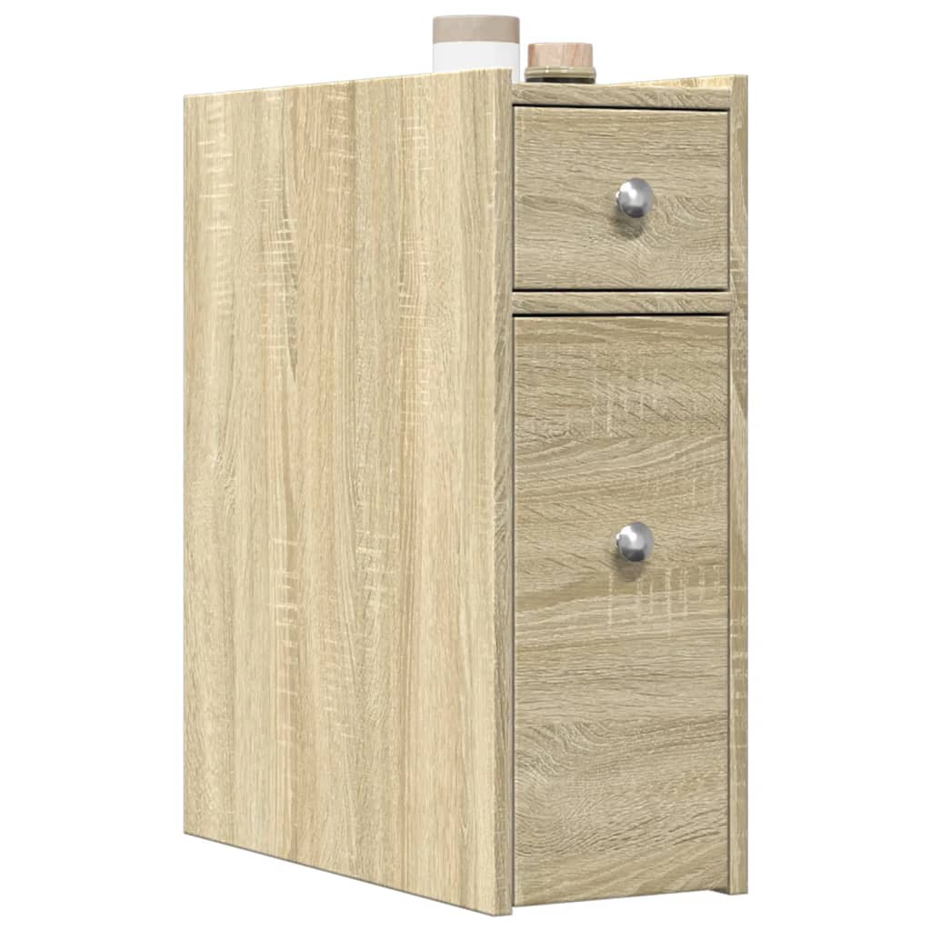 Armoire de salle de bain étroite avec roulettes vieux bois vidaXL