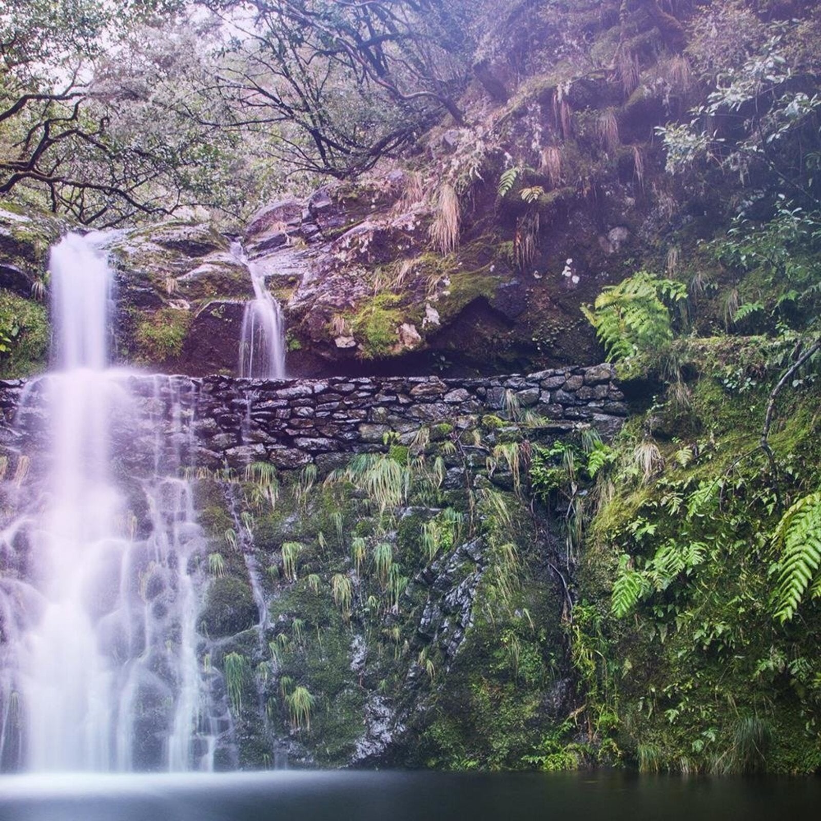 Tableau cascade dans la forêt - 120 x 80 cm - 4