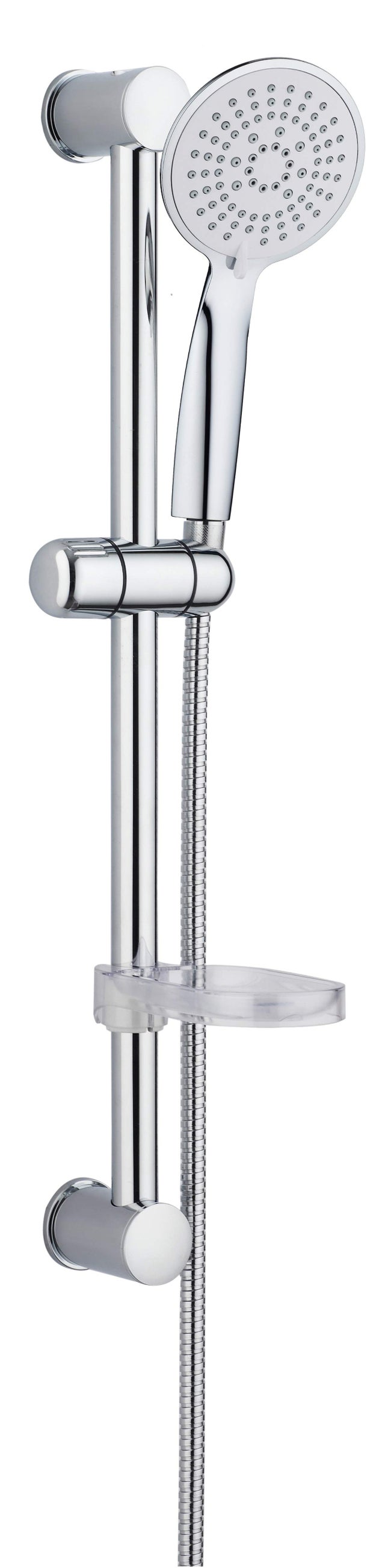 Set saliscendi con doccia 5 getti e portasapone Damast 12529 - Cromo