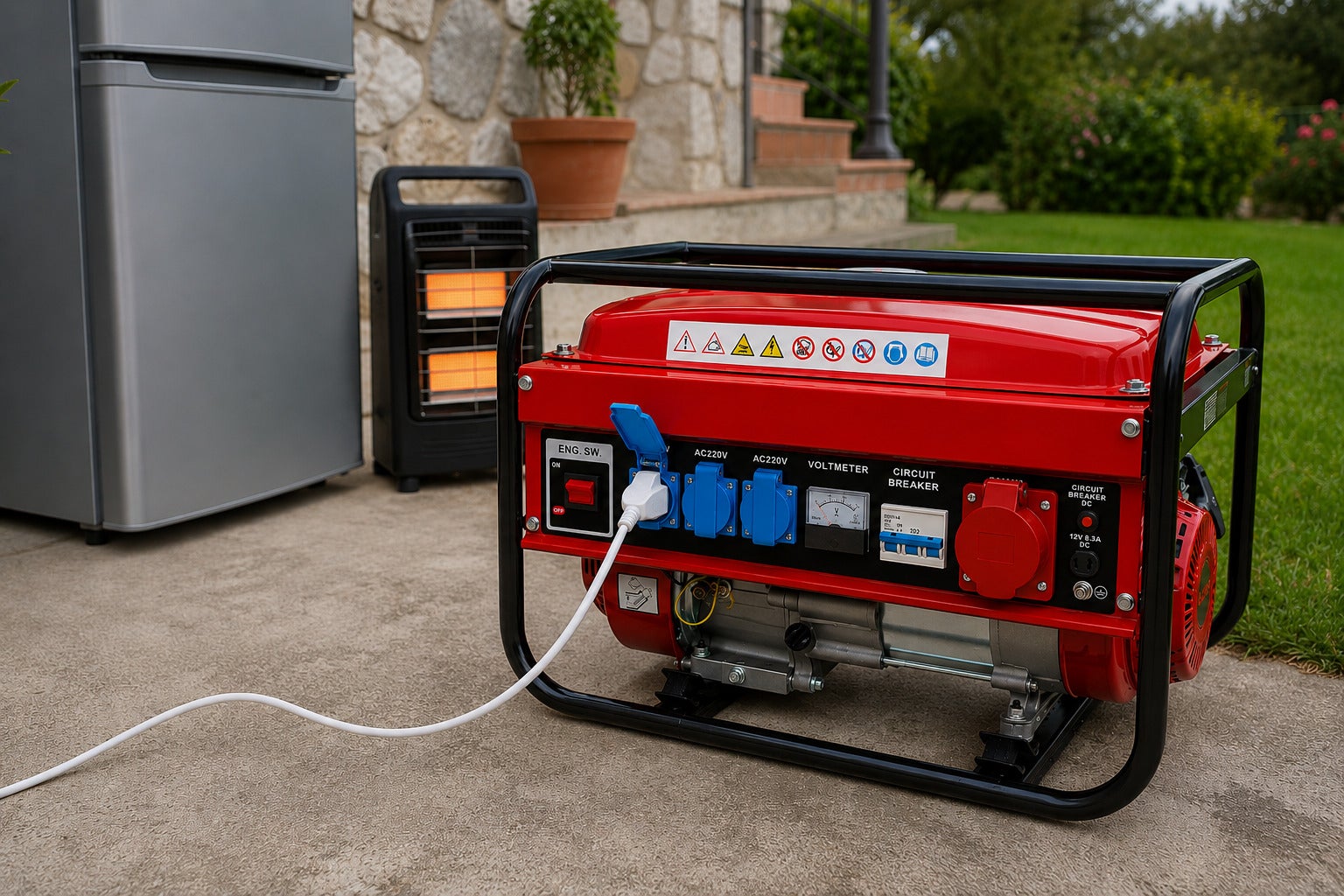 Gerador Elétrico a Gasolina SVE-W5500 4 Tempos 230/380V – 3000W Monofásico + 2500W Trifásico – Depósito 15L – 4 Tomadas - 3