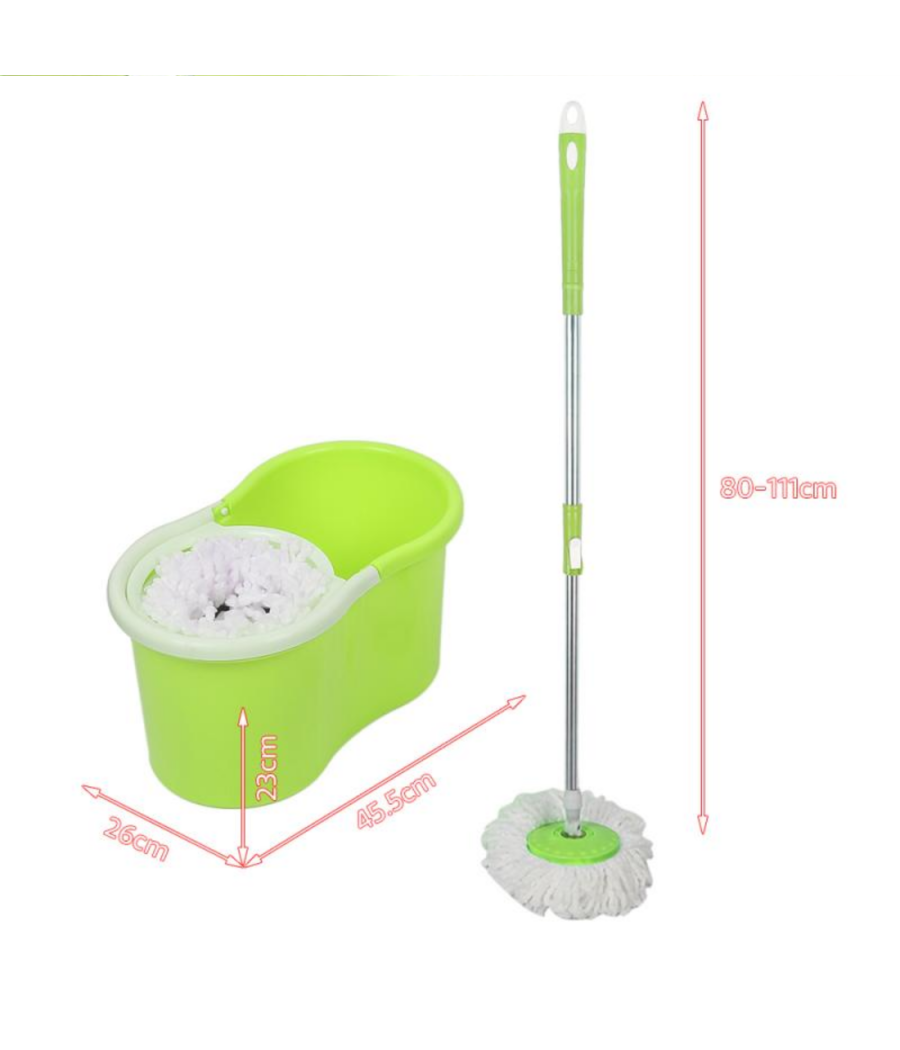 SECCHIO CON MOCIO ROTANTE STRIZZA FACILE CON RUOTE CON MOP DI RICAMBIO Shopper Euronovita En225051 1