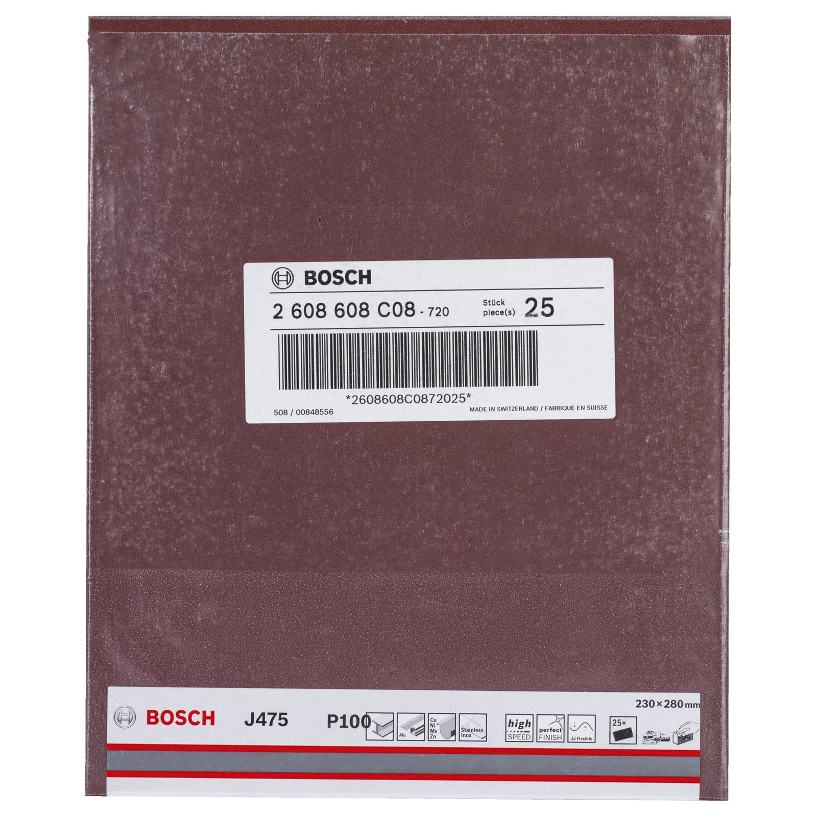 Bosch 25x papier ścierny J475 arkusz ścierny tkaninowy 230 x 280 mm 100 - 2608608C08 - 4